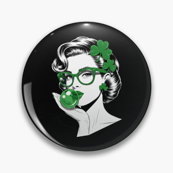 Item preview, St. Patricks Day Green Woman Blowing Bubble designed and sold by VENOM0RIOT.