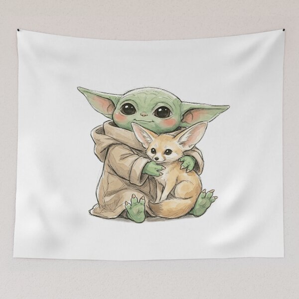 Item preview, BABY YODA WITH FENNEC FOX designed and sold by LIS AND MELIVERSO.