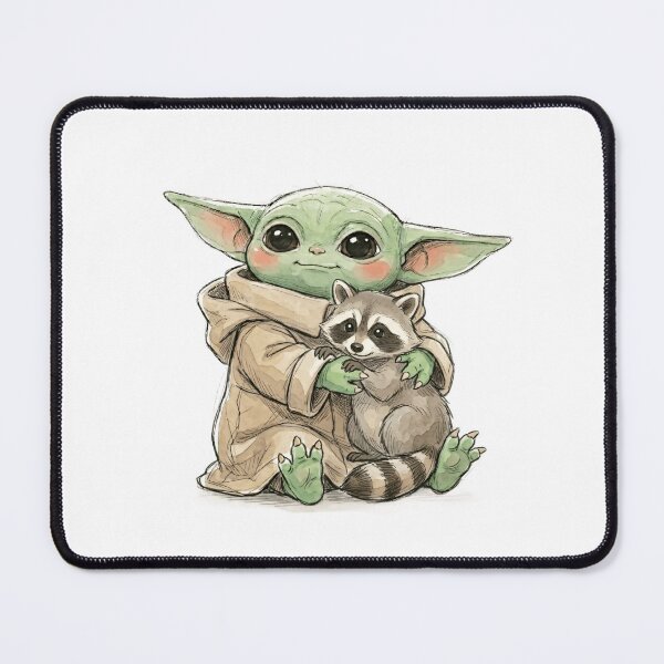 Item preview, BABY YODA WITH RACCOON designed and sold by LIS AND MELIVERSO.