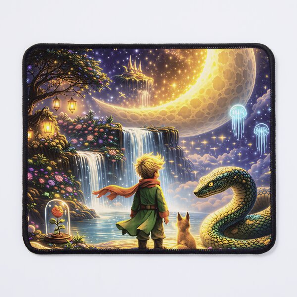 Item preview, The Little Prince Under Giant Crescent Moon designed and sold by EdaAlydn.