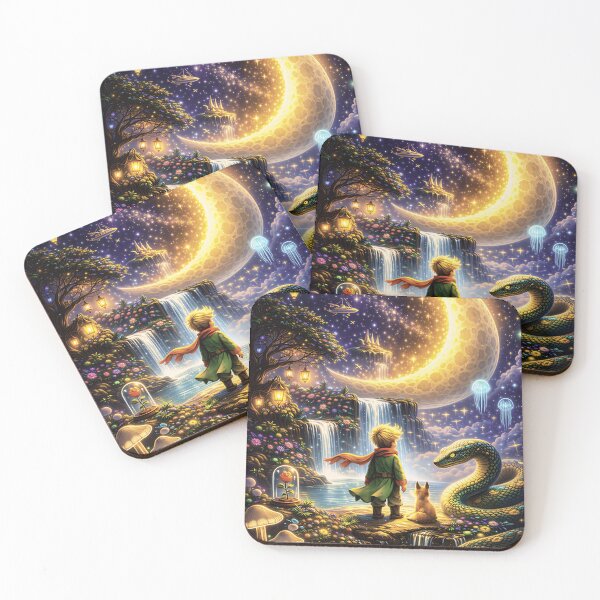 Item preview, The Little Prince Under Giant Crescent Moon designed and sold by EdaAlydn.