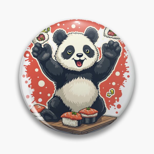 Item preview, Juggling Sushi Panda - Kawaii Japanese Foodie Humor Art designed and sold by The Grumpy Pet Club.