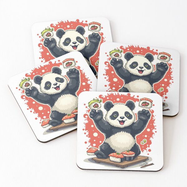 Item preview, Juggling Sushi Panda - Kawaii Japanese Foodie Humor Art designed and sold by The Grumpy Pet Club.