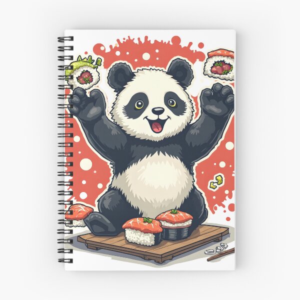 Item preview, Juggling Sushi Panda - Kawaii Japanese Foodie Humor Art designed and sold by The Grumpy Pet Club.
