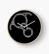 Rescue 8 Word Cloud Rappelling Rock Climber Hardware Clock