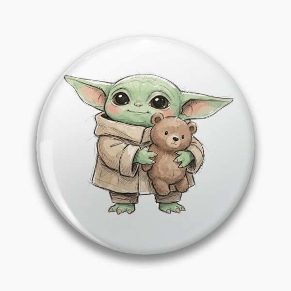 Item preview, BABY YODA WITH BROWN BEAR designed and sold by LIS AND MELIVERSO.
