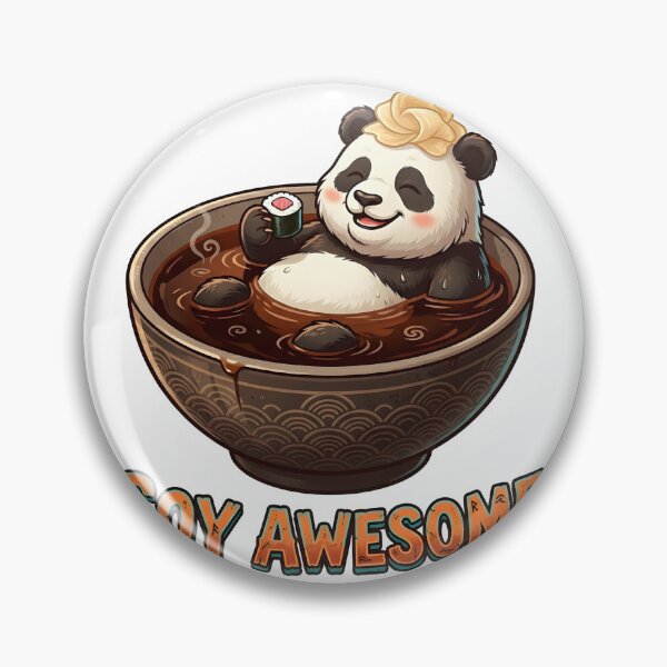 Item preview, Funny Panda Soy Sauce Spa - Soy Awesome Kawaii Food Pun designed and sold by The Grumpy Pet Club.