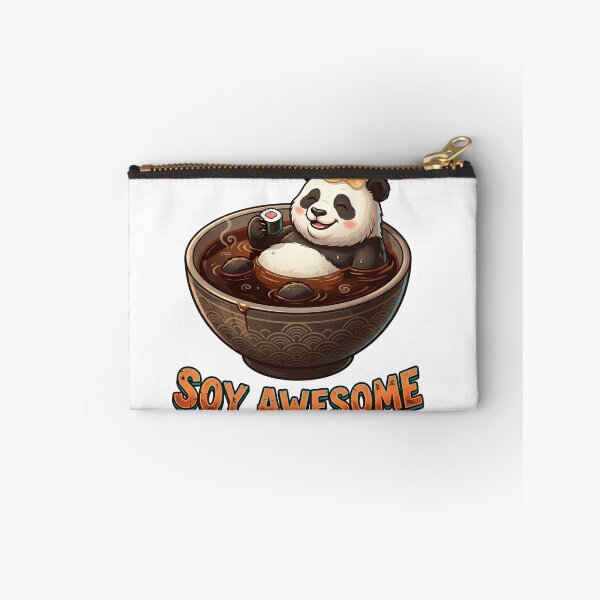 Item preview, Funny Panda Soy Sauce Spa - Soy Awesome Kawaii Food Pun designed and sold by The Grumpy Pet Club.