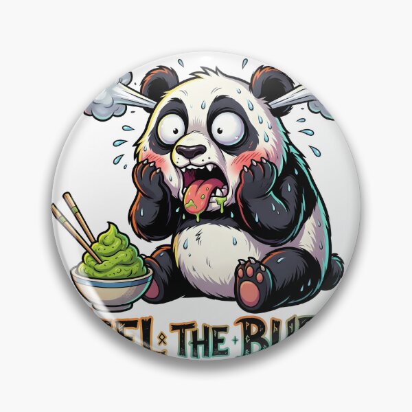 Item preview, Funny Wasabi Panda Spicy Reaction - Feel The Burn Kawaii Food Pun designed and sold by The Grumpy Pet Club.