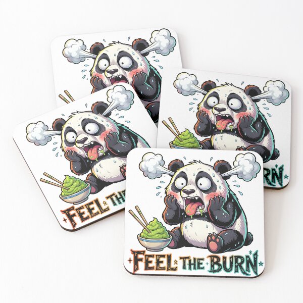 Item preview, Funny Wasabi Panda Spicy Reaction - Feel The Burn Kawaii Food Pun designed and sold by The Grumpy Pet Club.