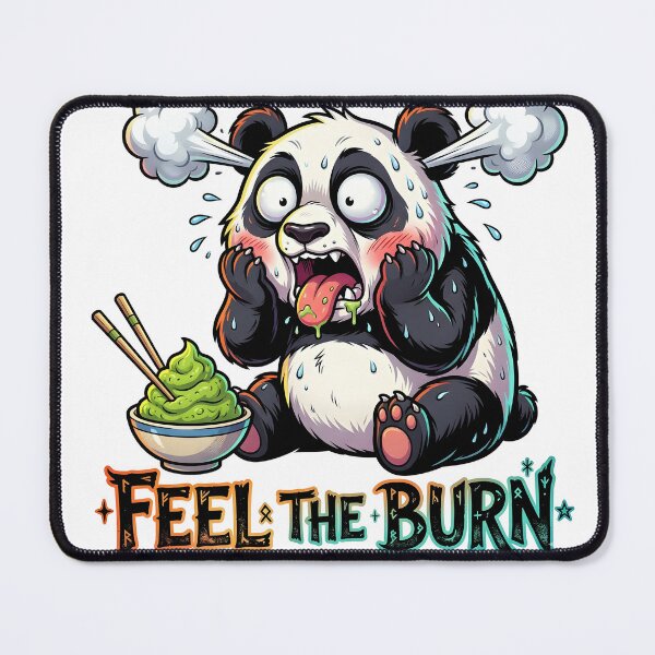 Item preview, Funny Wasabi Panda Spicy Reaction - Feel The Burn Kawaii Food Pun designed and sold by The Grumpy Pet Club.
