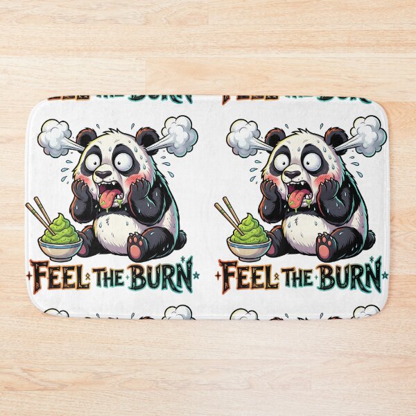 Item preview, Funny Wasabi Panda Spicy Reaction - Feel The Burn Kawaii Food Pun designed and sold by The Grumpy Pet Club.