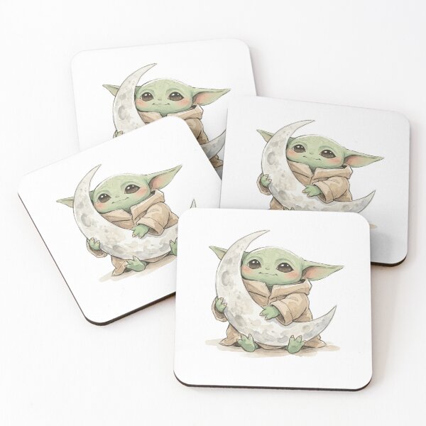 Artikelvorschau, BABY YODA UMARMT DEN MOND entworfen und verkauft von LIS AND MELIVERSO.
