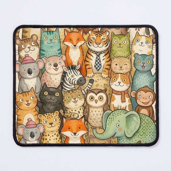 Item preview, Cute Animal Friends Group Portrait Illustration designed and sold by PholPol1959.