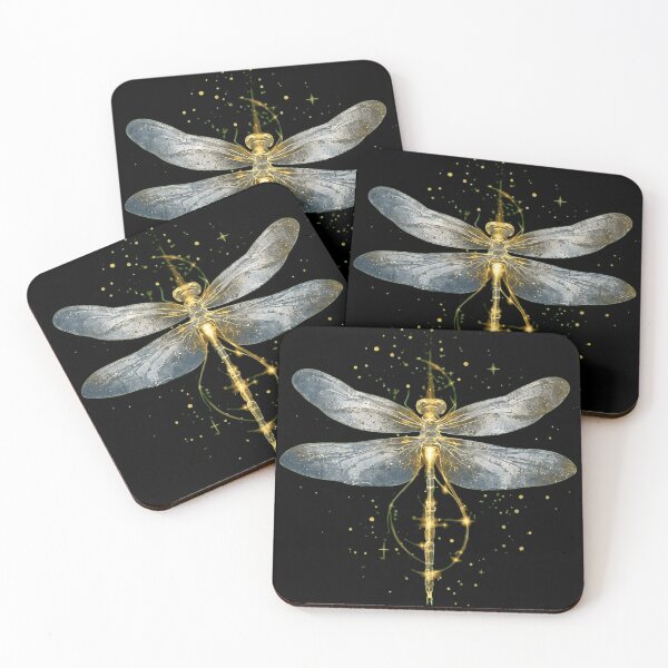 Item preview, Golden Celestial Dragonfly - Ethereal Mystic Nature Art designed and sold by haitrieuic96.