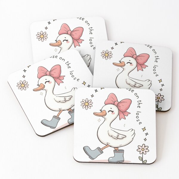 Item preview, Silly Goose on the Loose - Cute Kawaii Goose with Bow and Boots designed and sold by haitrieuic96.