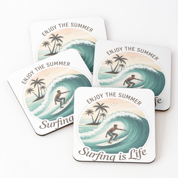 Item preview, Enjoy the Summer – Surfing Is Life Minimalist Wave Design designed and sold by Artful Expression .