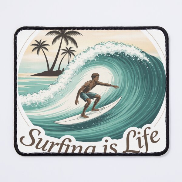 Item preview, Enjoy the Summer – Surfing Is Life Minimalist Wave Design designed and sold by Artful Expression .