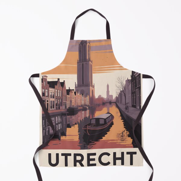 Item preview, Vintage Utrecht Dom Tower Sticker with Canal Sunset designed and sold by FestivityFinds.