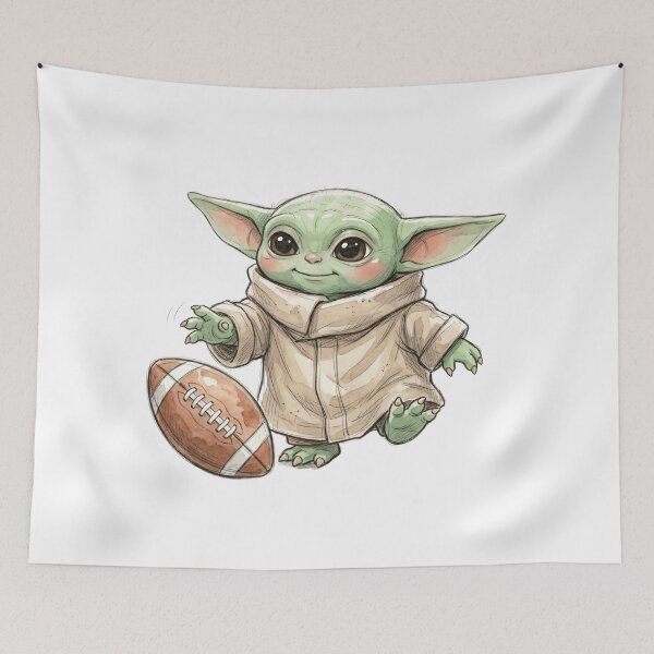 Artikelvorschau, BABY YODA SPIELT AMERICAN FOOTBALL entworfen und verkauft von LIS AND MELIVERSO.