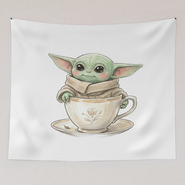 Item preview, BABY YODA IN A TEA CUP designed and sold by LIS AND MELIVERSO.