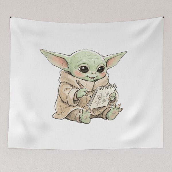 Artikelvorschau, BABY YODA ZEIGT BLUMEN entworfen und verkauft von LIS AND MELIVERSO.