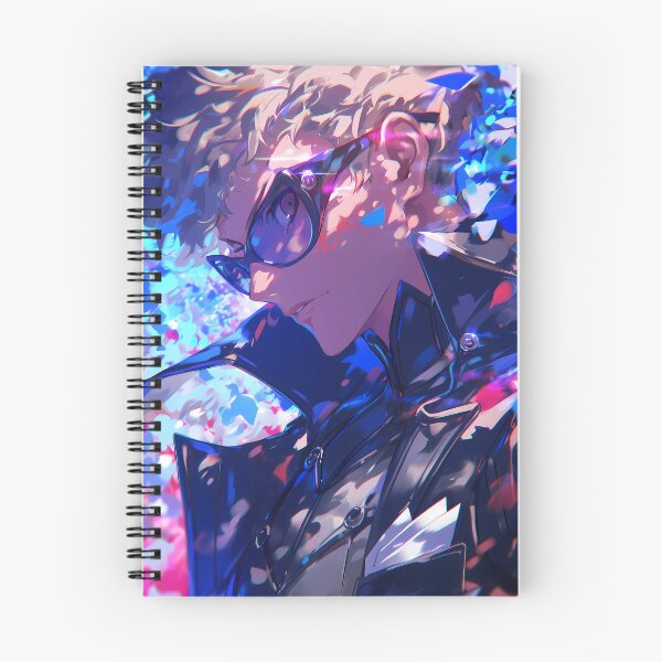 Item preview, Ryuji Sakamoto Persona 5 Blue Neon Profile With Glasses designed and sold by Tokyonomad.