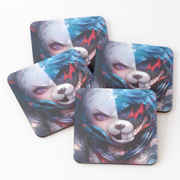 Artikelvorschau, Monokuma Danganronpa Split Face Maskottchen im Neon Chaos entworfen und verkauft von Tokyonomad.
