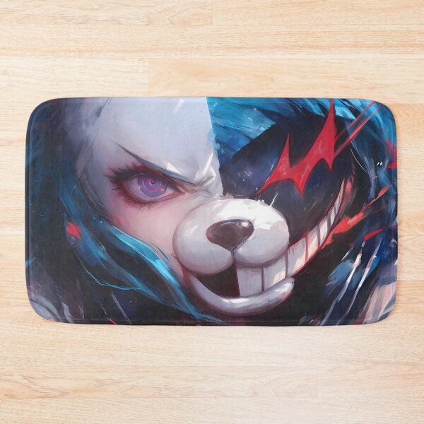 Item preview, Monokuma Danganronpa Split Face Mascot In Neon Chaos designed and sold by Tokyonomad.