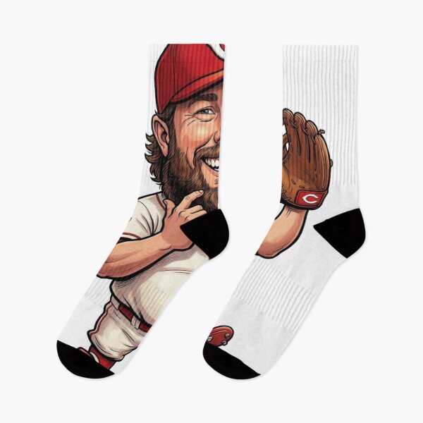 Item preview, Pierce Johnson Cincinnati Reds Baseball Bearded Pitcher Caricature designed and sold by artsdylan.