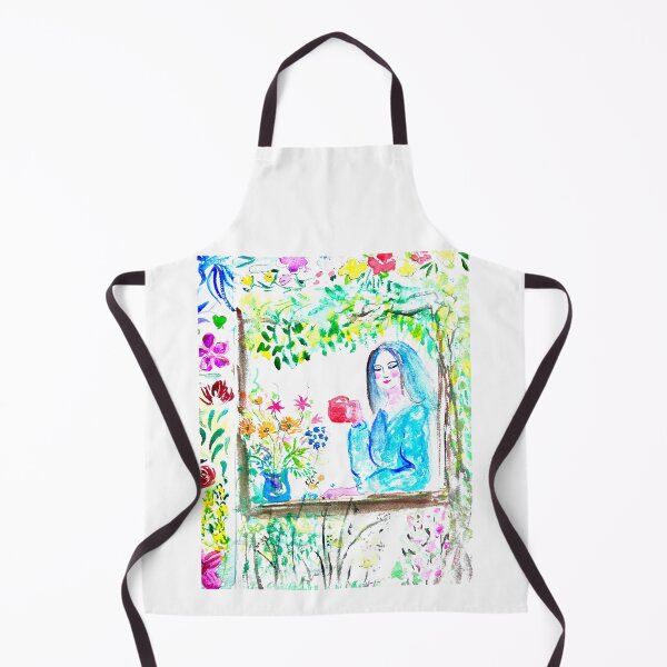 Item preview, Garden Window Woman Painting designed and sold by TinTinBloom.