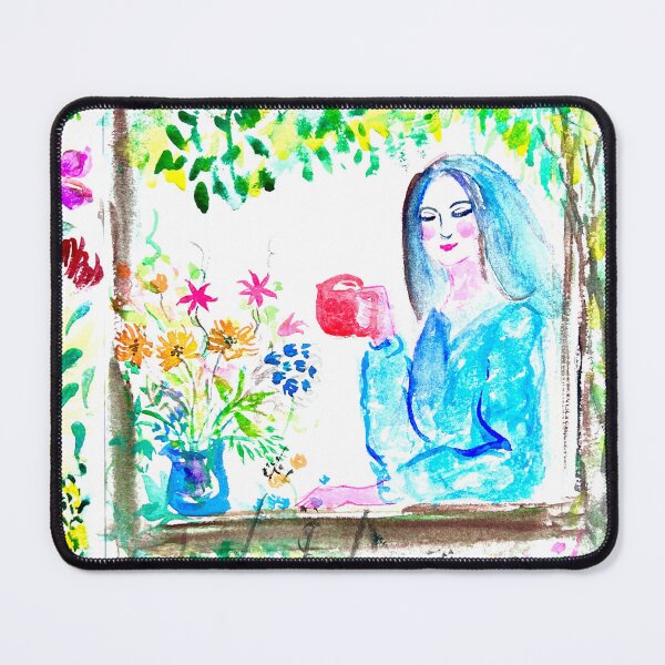 Item preview, Garden Window Woman Painting designed and sold by TinTinBloom.