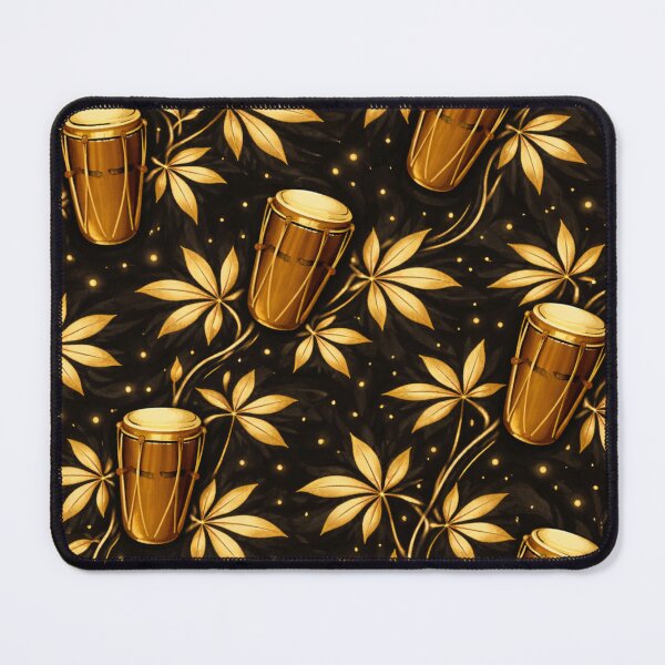 Item preview, Garifuna Gold Drum Seamless Pattern designed and sold by ezsketch25.