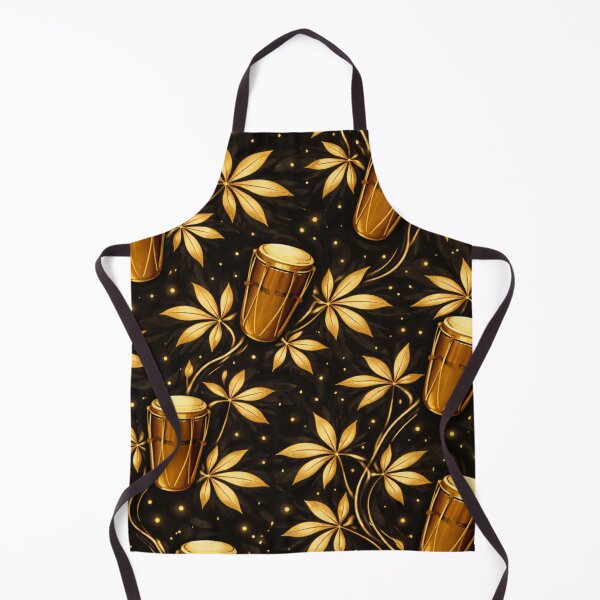 Item preview, Garifuna Gold Drum Seamless Pattern designed and sold by ezsketch25.