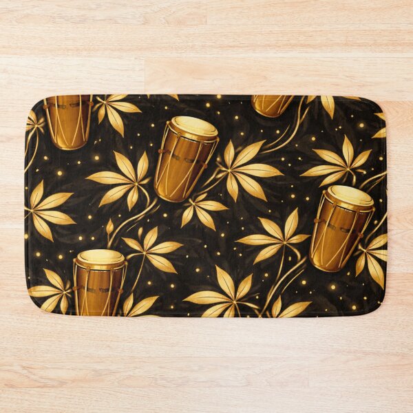 Item preview, Garifuna Gold Drum Seamless Pattern designed and sold by ezsketch25.