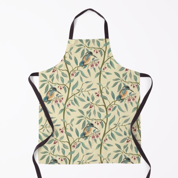 Item preview, Bird in gum tree - Kingfisher bird - bird and gum leaves on pale yellow designed and sold by ahahdodo.