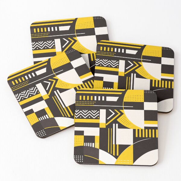 Item preview, Garifuna Pulse – Abstract Identity Pattern (Black, Yellow & White) designed and sold by ezsketch25.