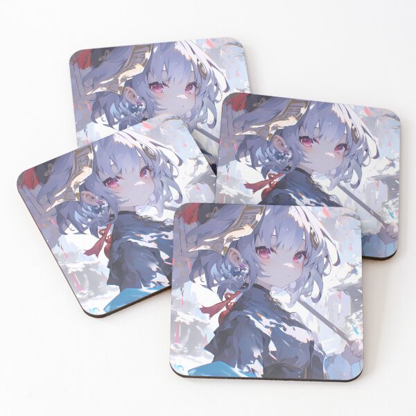 Item preview, Qiqi Genshin Impact Chibi Snowfall Gentle Pastel Scene designed and sold by Tokyonomad.