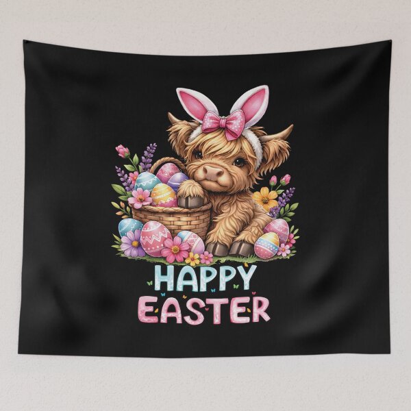 Item preview, Happy Easter Day Highland Cow Cute Holiday Bunny Women designed and sold by AnitaBice.