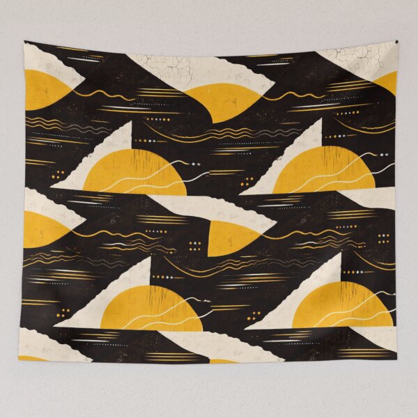 Item preview, Garifuna Rhythm Abstract Pattern – Black & Yellow Cultural Design designed and sold by ezsketch25.
