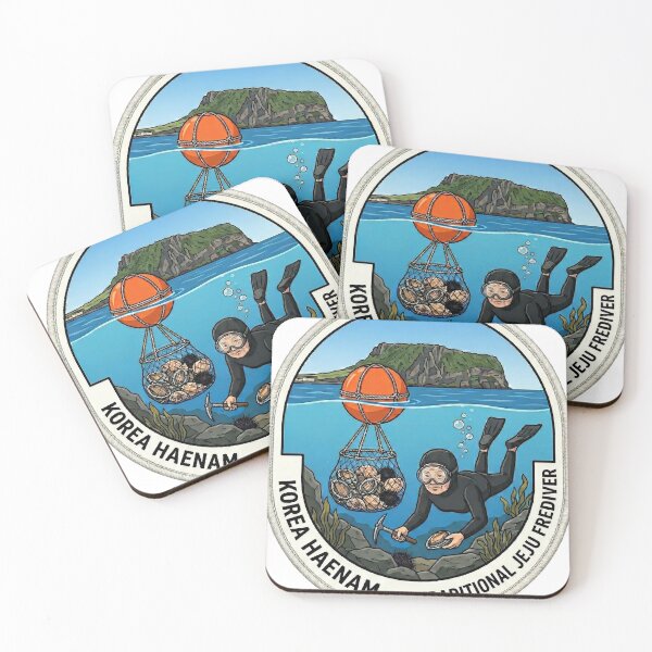 Item preview, Jeju Haenyeo Modern Badge Illustration - Traditional Female Diver  designed and sold by KOREA-HAENAM.