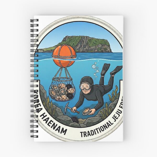 Item preview, Jeju Haenyeo Modern Badge Illustration - Traditional Female Diver  designed and sold by KOREA-HAENAM.