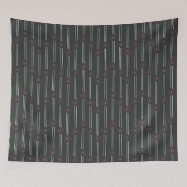 Item preview, Duluth Seagulls Radial and Vertical Stripes Red on Gray designed and sold by Digitalmyth's Designs.