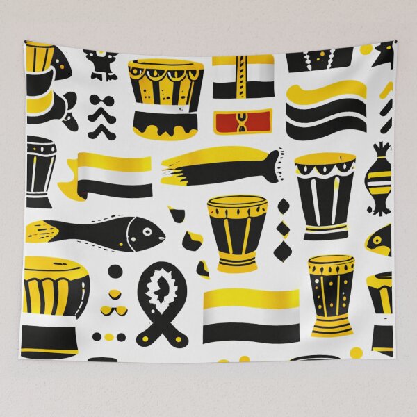 Item preview, Garifuna Flag Symbol Pattern – Cultural Drum & Heritage Design designed and sold by ezsketch25.