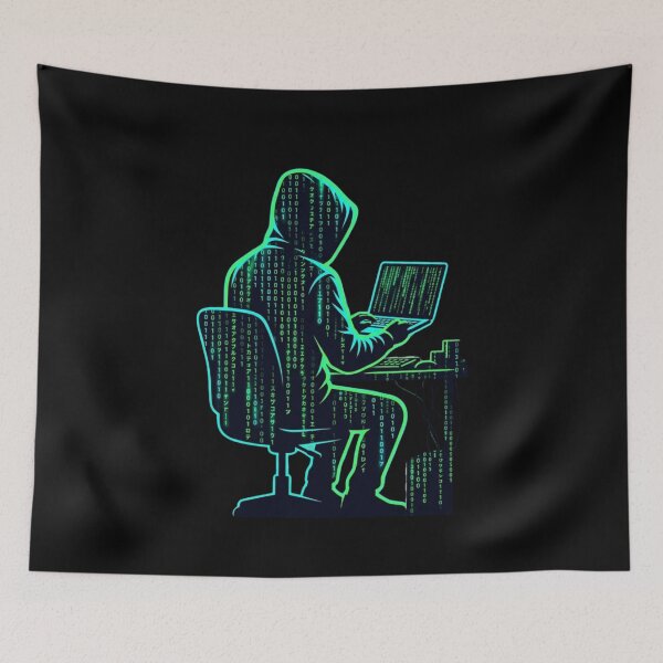 Item preview, Code Rain Hacker Matrix Style Shirt designed and sold by KurtByteStudio.