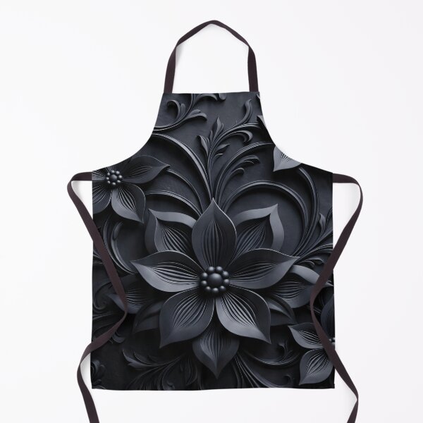 Item preview, Black Floral Gothic Wall Art – Elegant Dark Botanical Pattern designed and sold by Kaleidoscope Print.