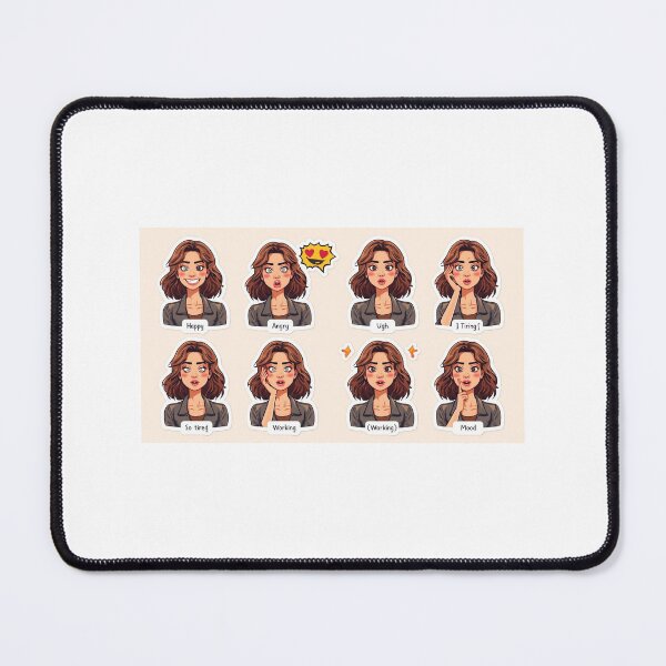 Item preview, Cute Girl Emotion Sticker Pack Aesthetic Cartoon designed and sold by Artbytira.