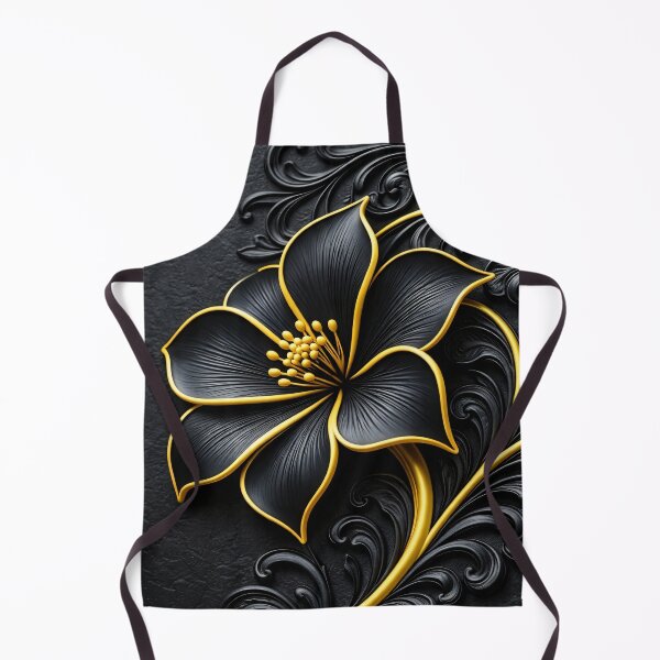Item preview, Black and Gold Floral Wall Art – Luxury Elegant Botanical Design designed and sold by Kaleidoscope Print.