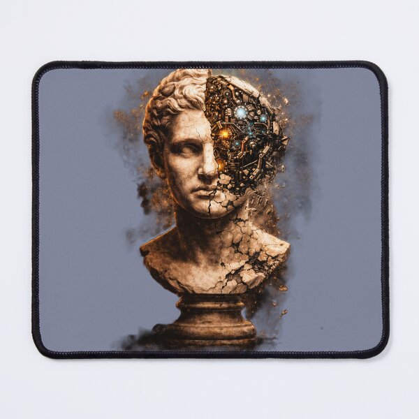 Item preview, Built to Imagine Cyberpunk Statue AI Art Classical Bust Futuristic Robot Design designed and sold by OrbitOfMind.