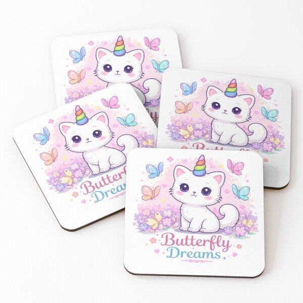 Item preview, Cute Unicorn Cat with Butterflies designed and sold by Meowza Studio.